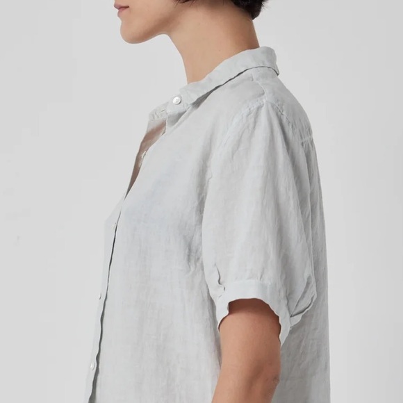 Velvet by Graham & Spencer - off-white short sleeve button-down - Picture 3 of 7